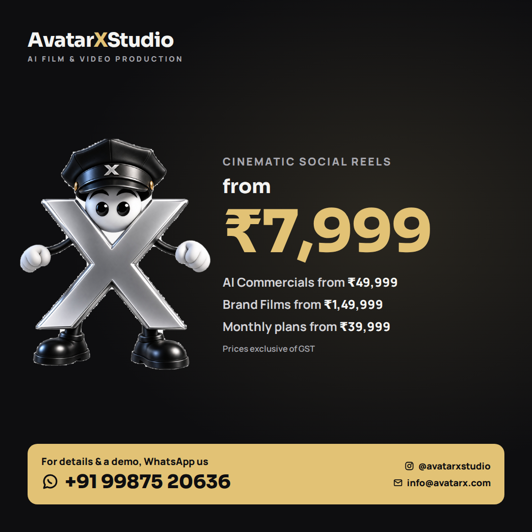 AvatarXStudio cinematic social reels pricing campaign